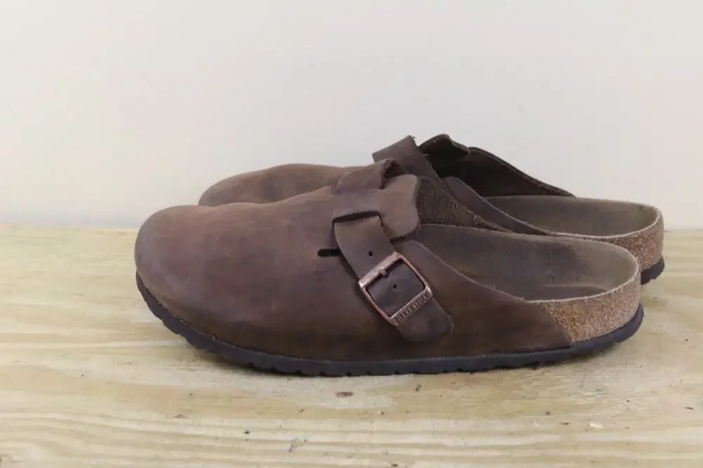 Birkenstock Boston Mens 43 Brown 10 Clogs Slip On Sandals Mules Shoes